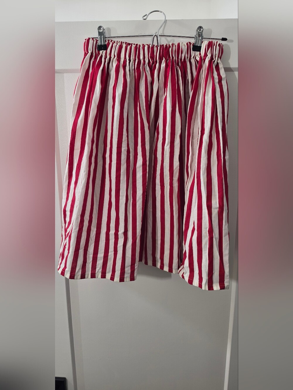 Retro Ruthie Red and White Vertical Stripe Skirt